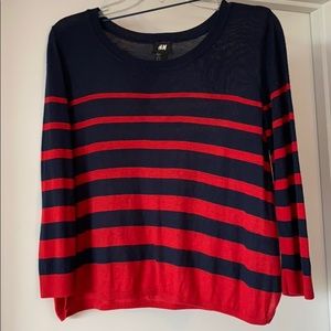 H&M Small blue and red striped, light sweater